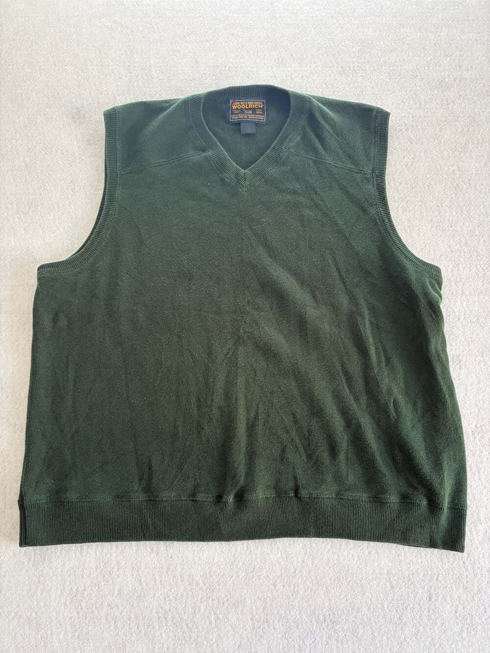 John Rich and Bros. Woolrich V-Neck Sweater Vest Green Size L